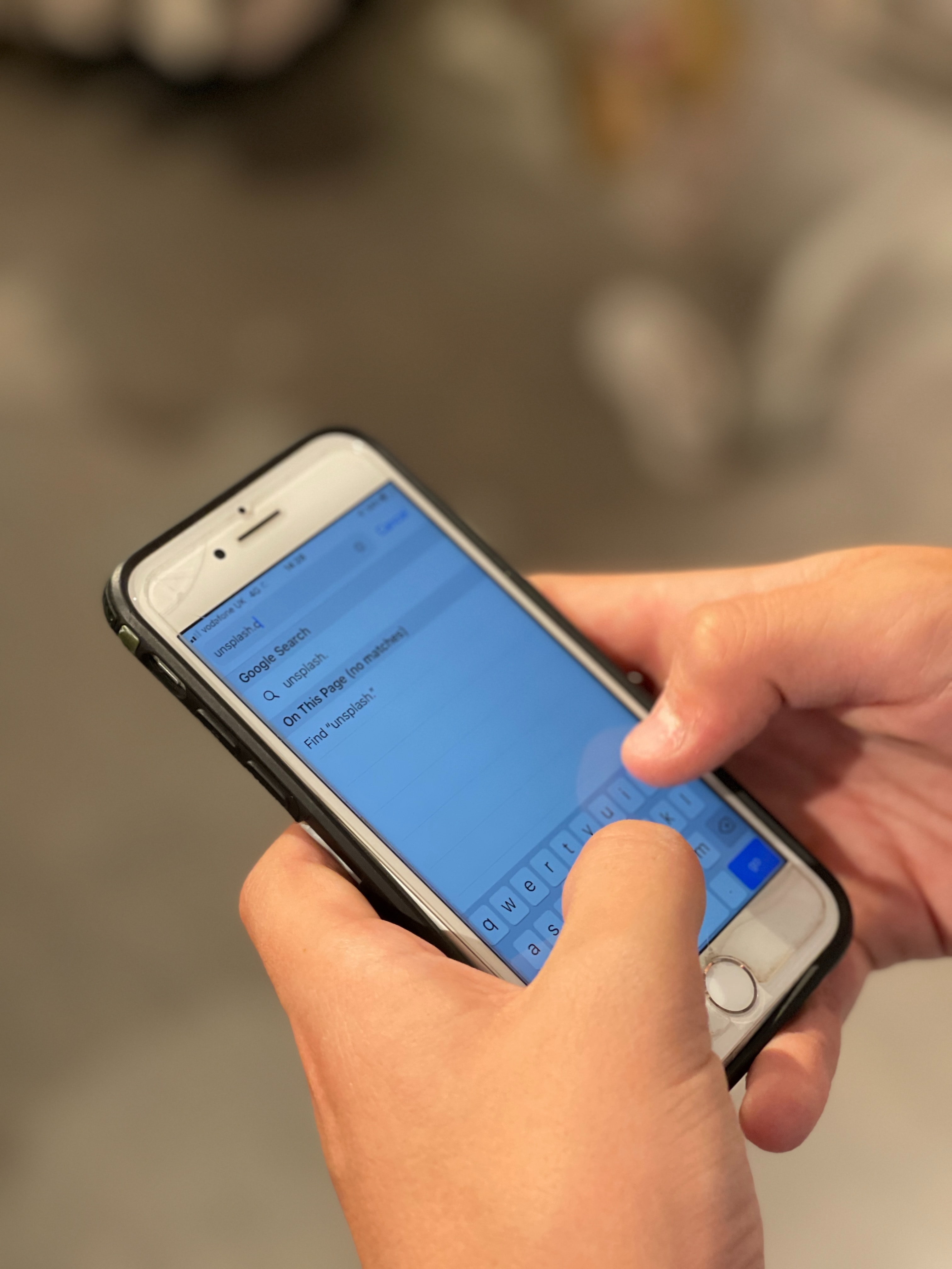 Using a mobile phone for Google search