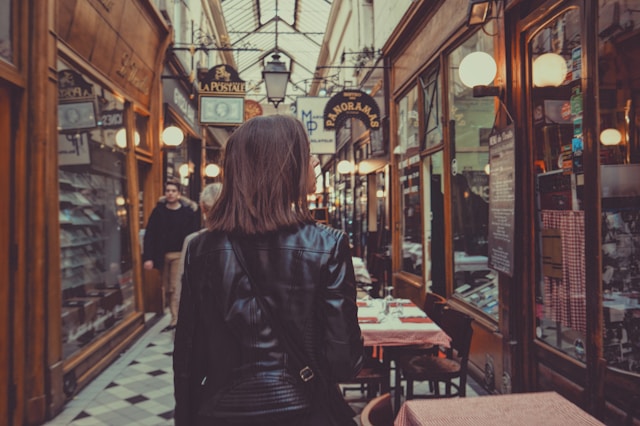 Woman shopping at a local store