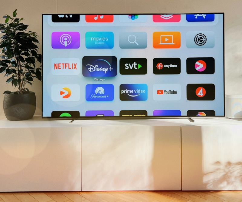 Streaming Platform Tiles on Digital TV Screen