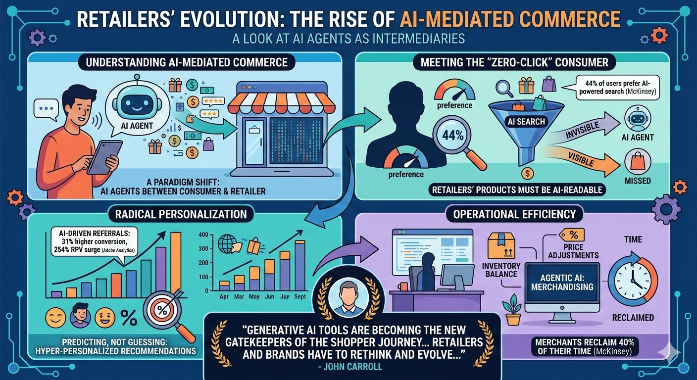 AI-mediated Commerce infographic (AI-generated)