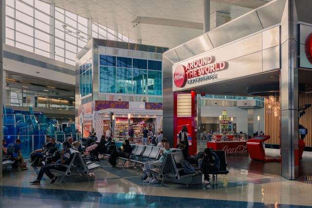 Passengers waiting at DFW Airport